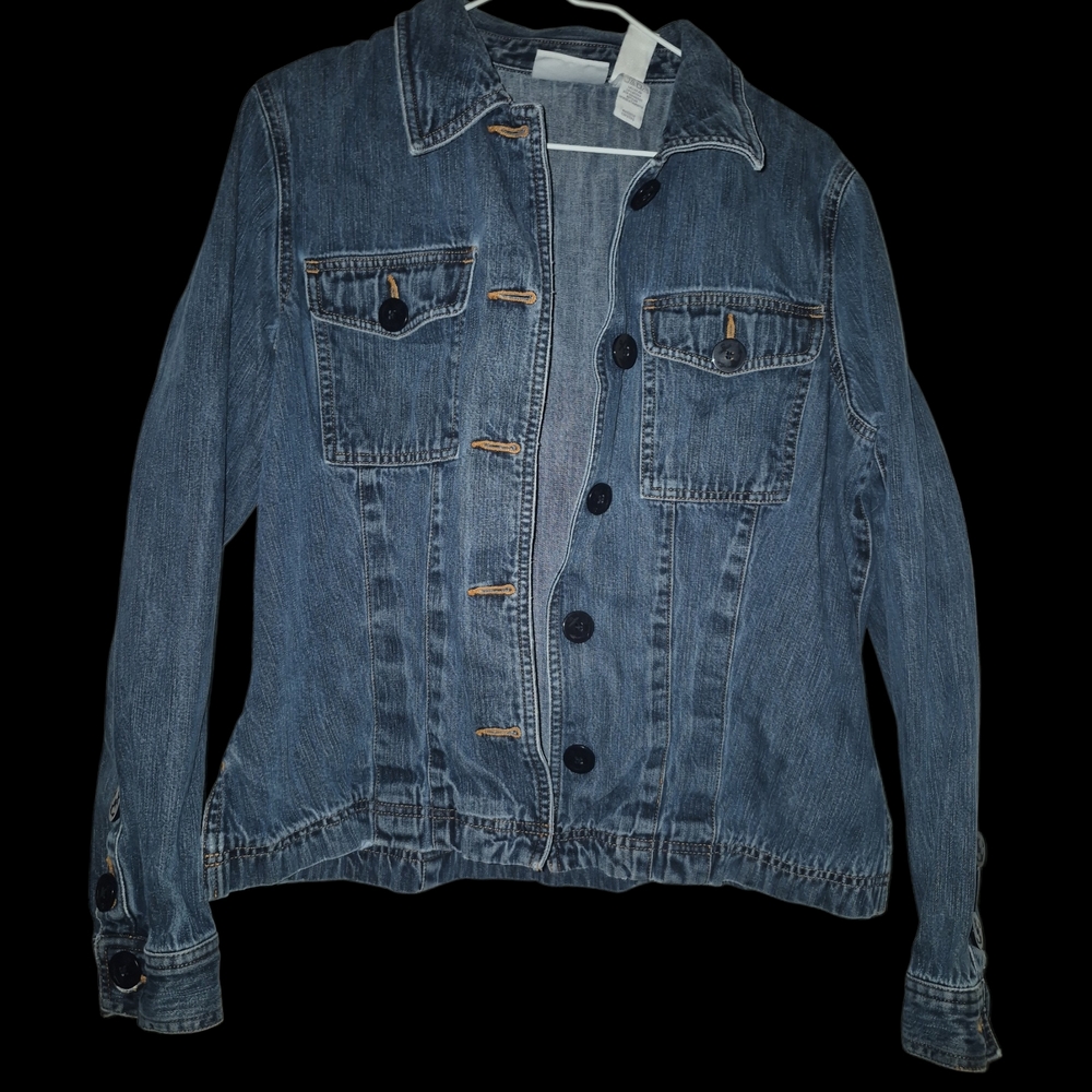 Liz Claiborne Women's Dark Blue Denim Jacket - Button Front